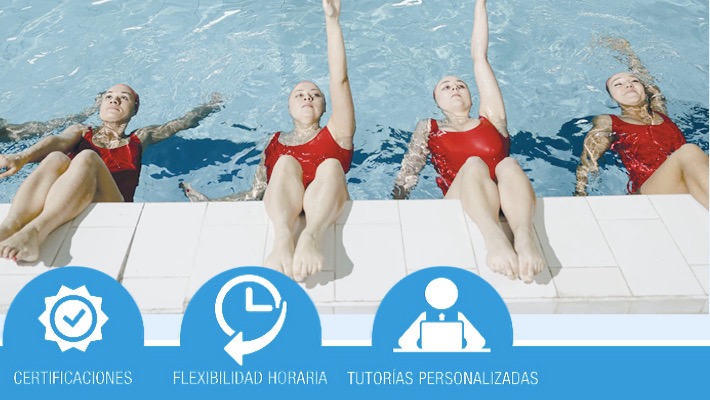 Monitor de actividades dirigidas con soporte musical en el agua 