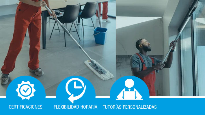 Limpieza, tratamiento y mantenimiento de suelos, paredes y techos en edificios y locales*